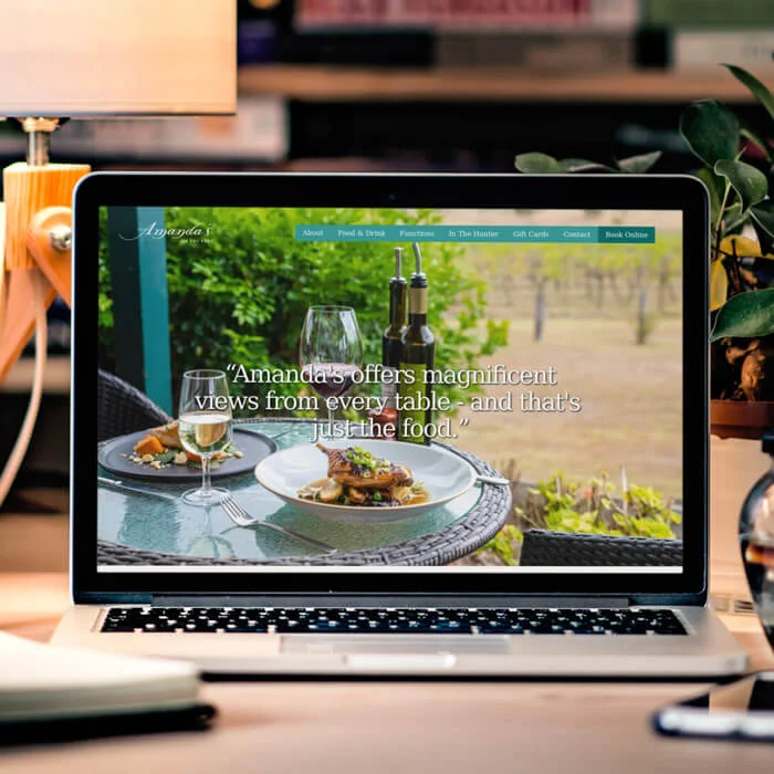 Photo of Amanda’s on the Edge restaurant in the Hunter Valley - a website we designed