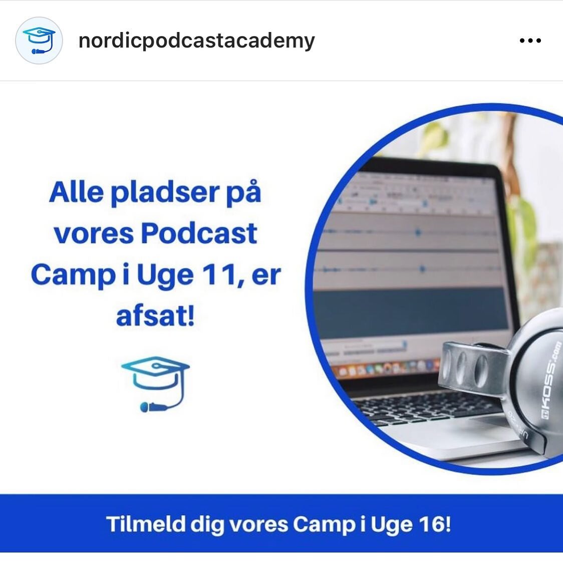 WOW! Vores podcastcamp @nordicpodcastacademy er blevet overtegnet p&aring; trods af lock down. Det g&oslash;r os helt utrolig glade og stolte. Vi har derfor lagt en EKSTRA Camp ind @struerlydensby i uge 16. F&oslash;rst til m&oslash;lle... 🤩🎧🎙💥