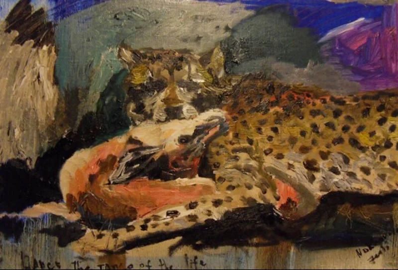 ghepard & gazelle canvas, oil 50x35cm, 2011