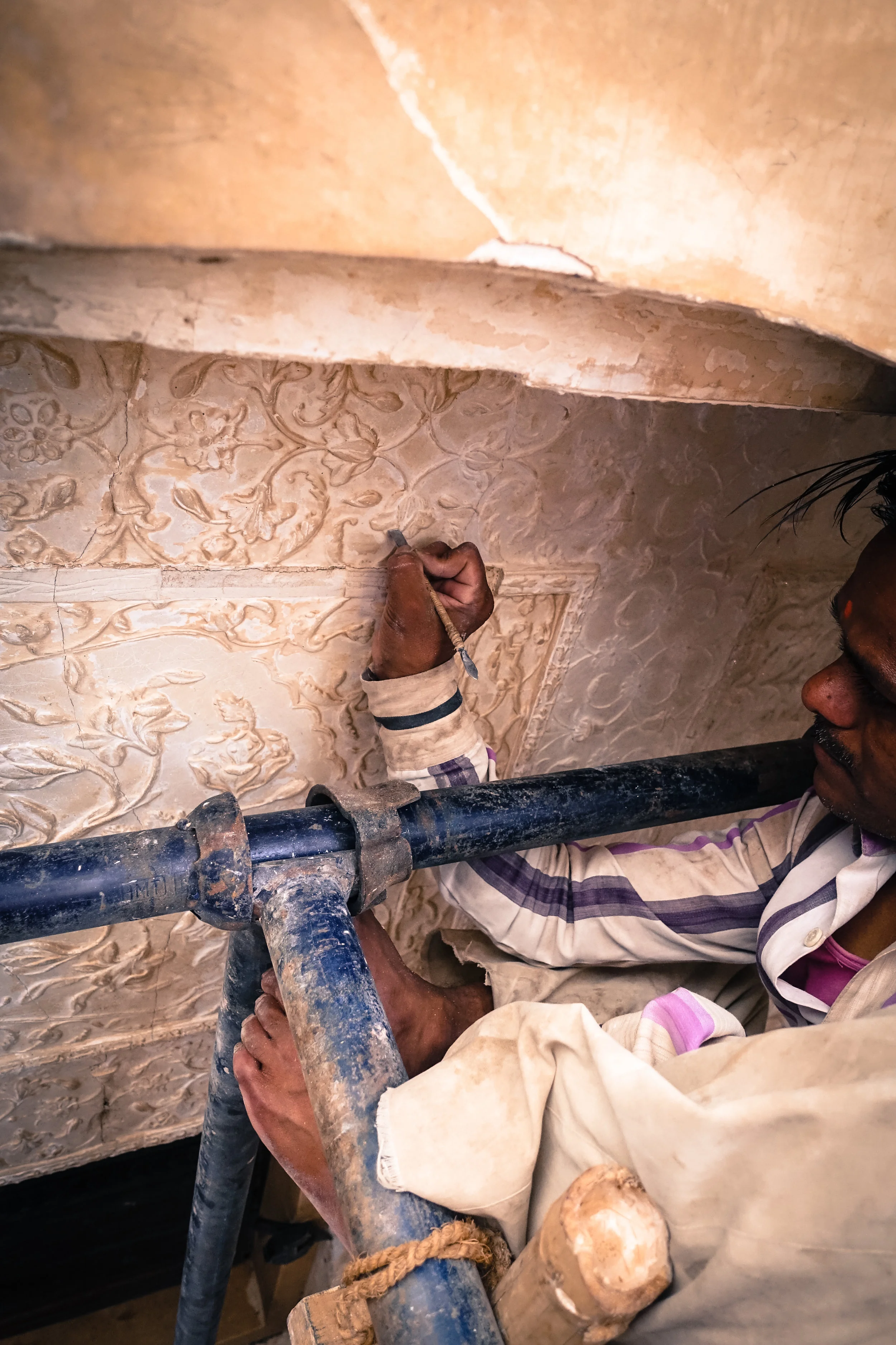 Preserving details of Amer Fort, 2017.