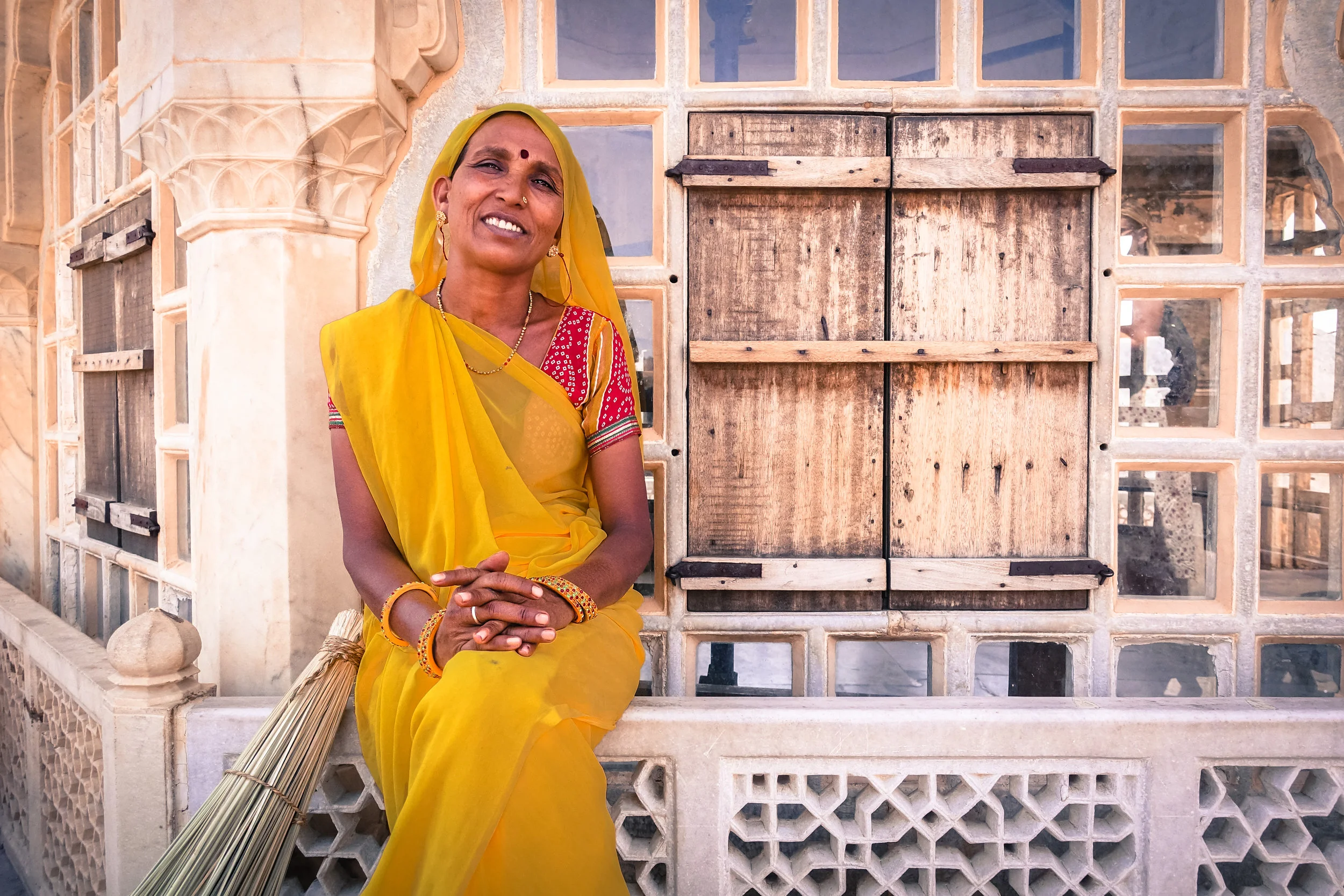 Woman in yellow. Udaipur, 2017.