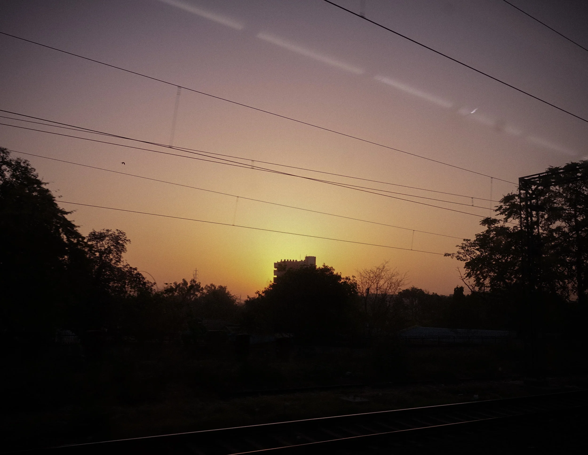 New Delhi railroads at dusk 2017.