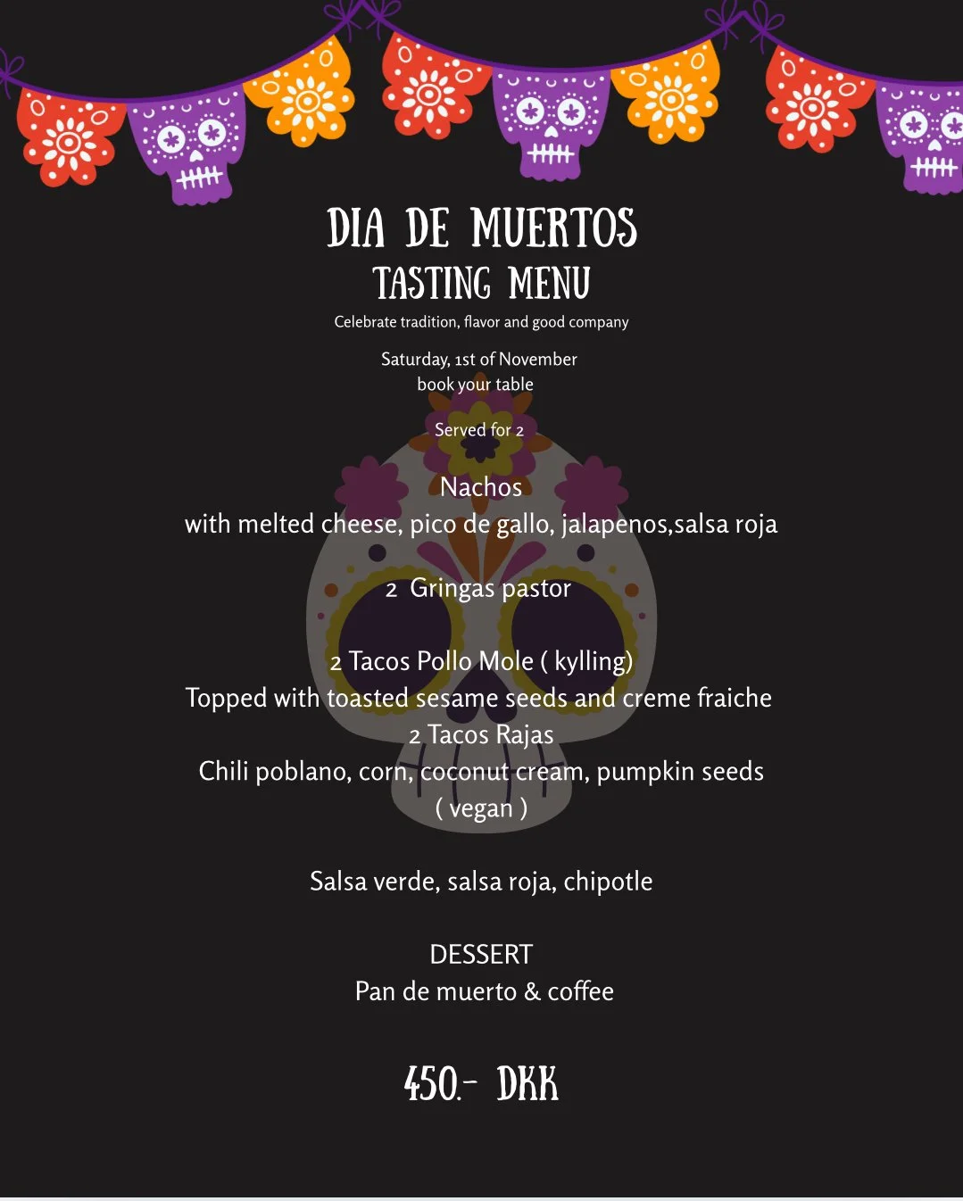 Día de Muertos tasting menú 