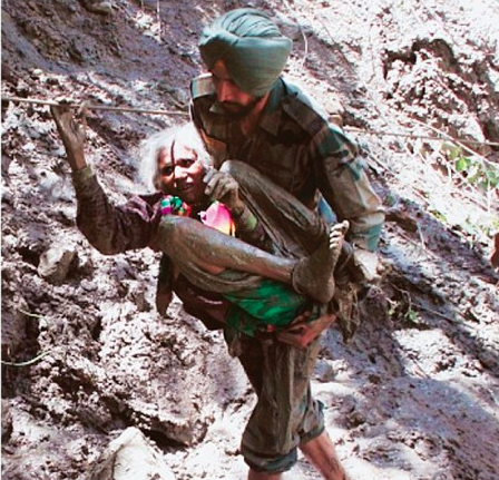 Indian Soldier Saves The Life Of An Old Lady