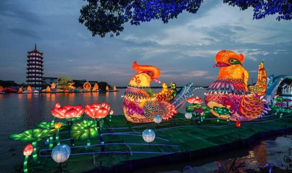 The one month long Mid Autumn Lantern Festival is held in the ancient town of Zhouzhuang in eastern China's Jiangsu Province.jpg