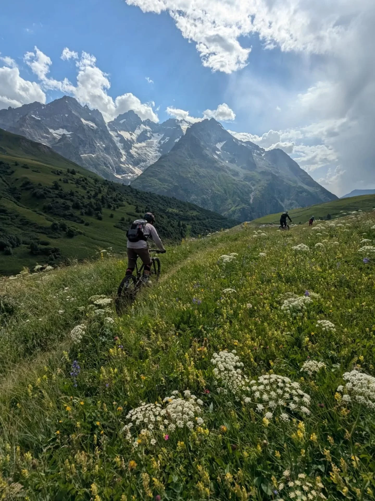 Heading back to La Grave yesterday. The flowers this year are absolutely stunning, so there's been no shortage of photo stops along the way - mixed in with some great, flowy trails! 🌼
We're back @aubergeedelweiss for the last couple of nights - the