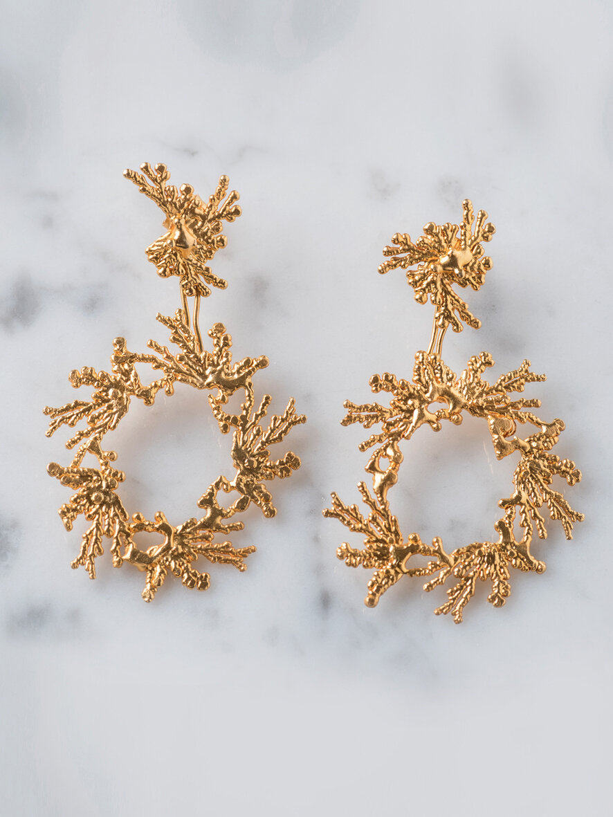 earring acropora circle - gold plated