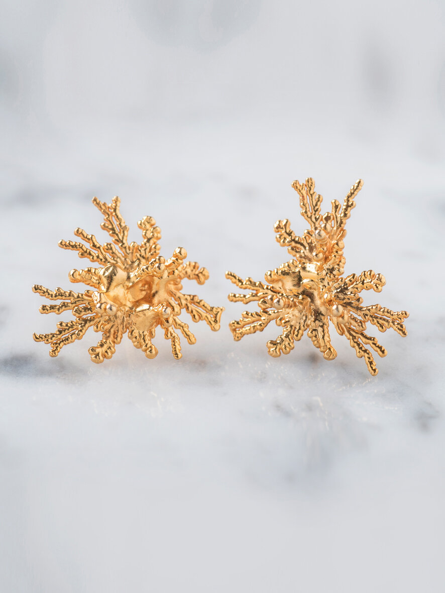 earrings acropora - gold plated