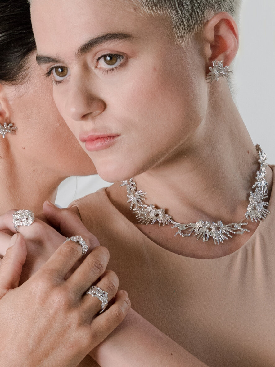 necklace acropora - sterling silver