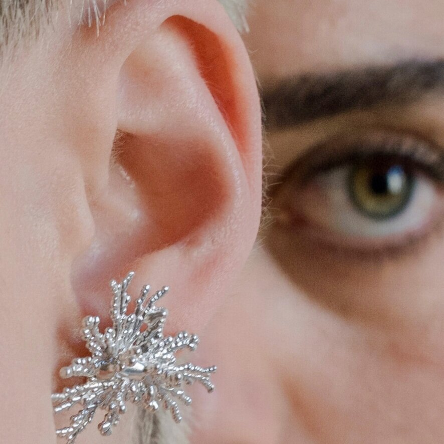 earrings acropora - sterling silver