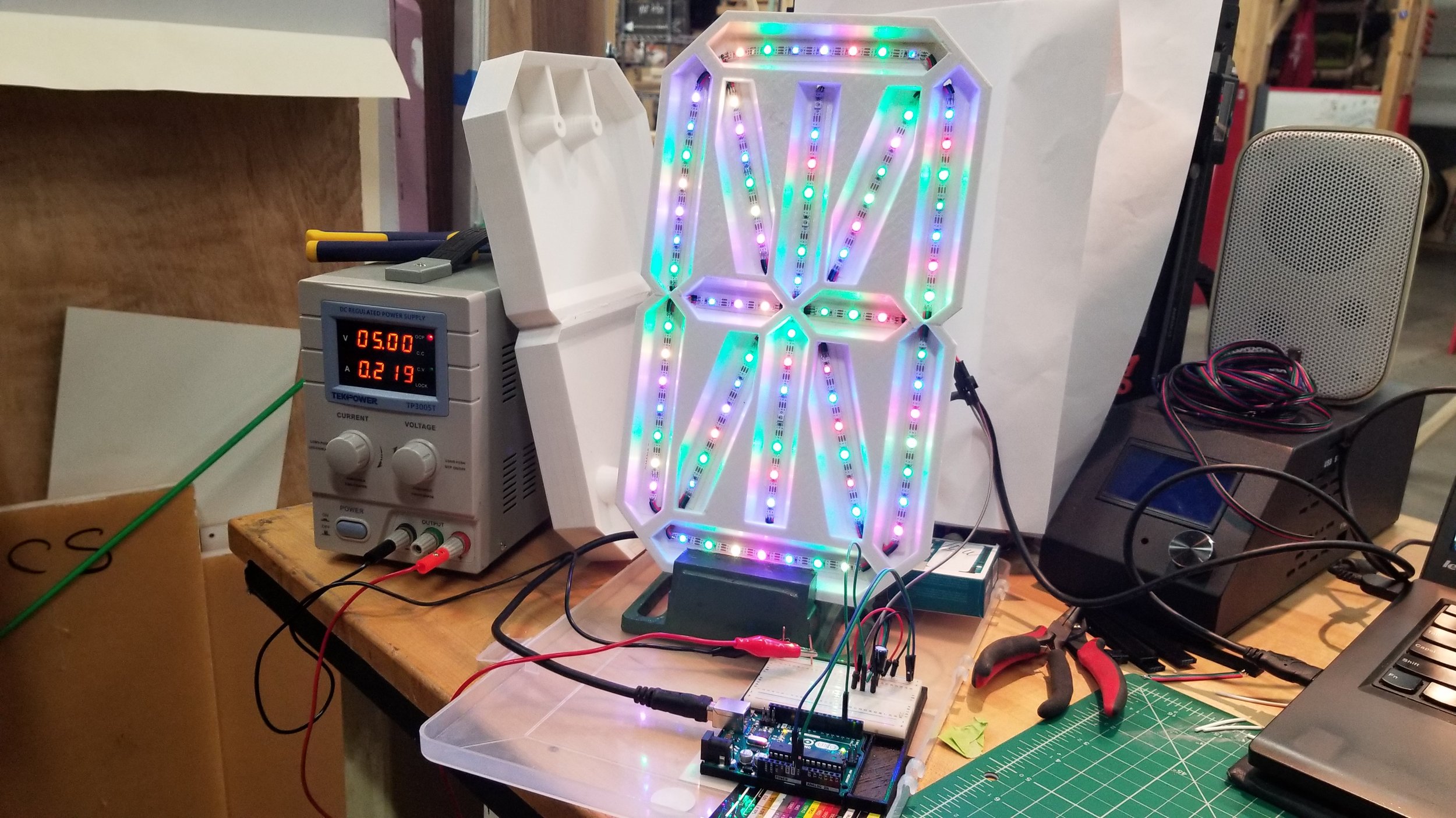 A quick test of the LEDs using a pre-built library. They worked!