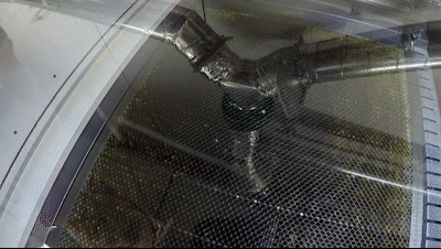 Cutting one of the large gears.