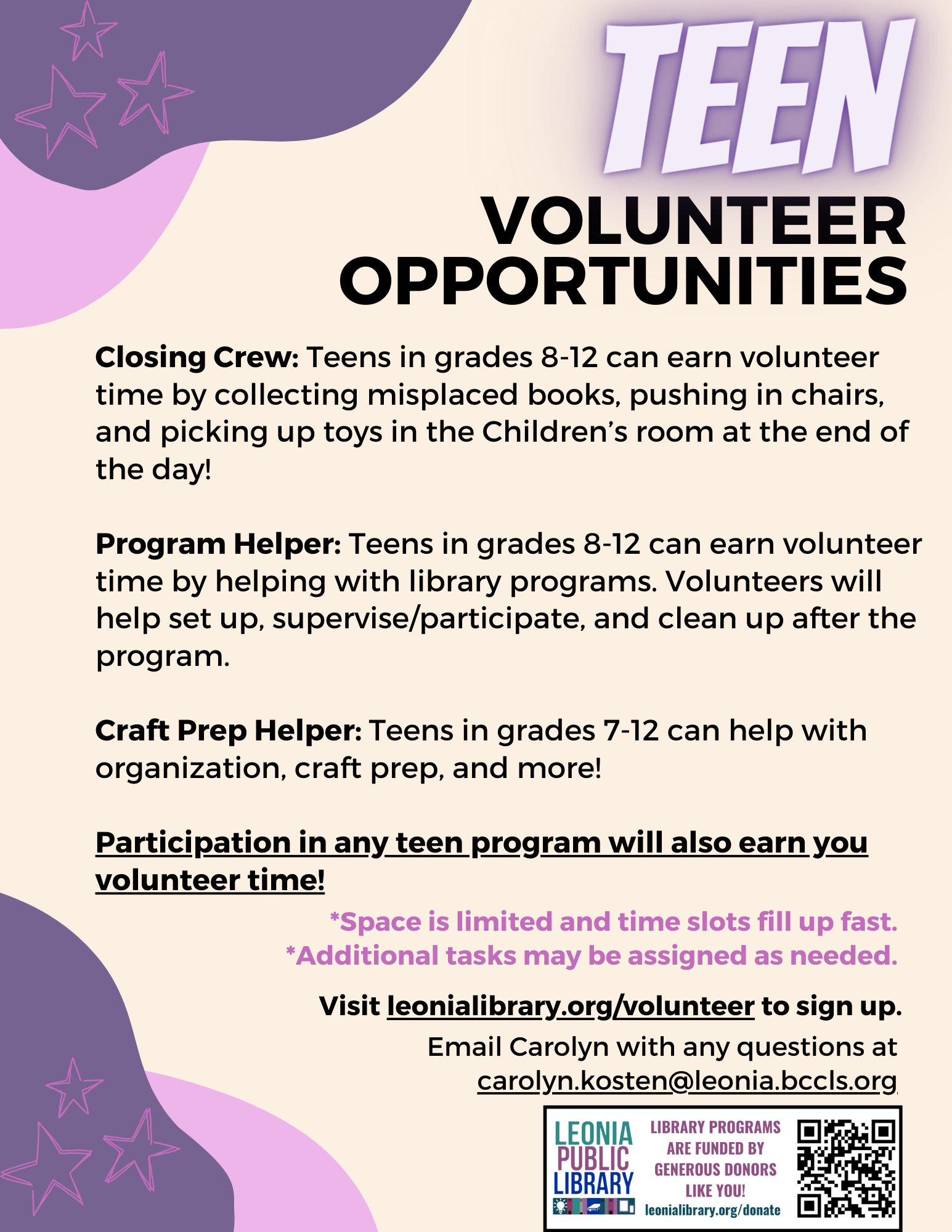 Volunteer — Leonia Public Library in Bergen County
