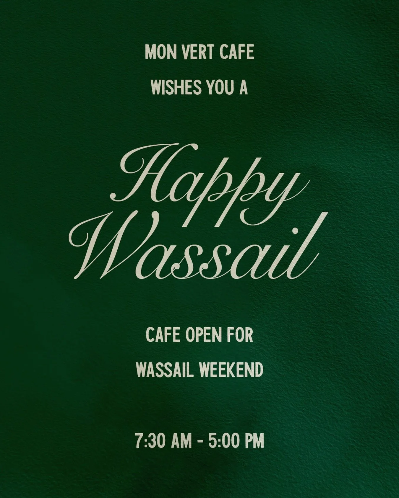 Welcome to all of the Wassailers this weekend! ✨ We know it must be cold outside, so we invite you to celebrate the winter cheer with us. Mon Vert&rsquo;s coffee and food will keep you warm for the all of the festivities. ☕️🍎

@woodstockvt 
@woodsto