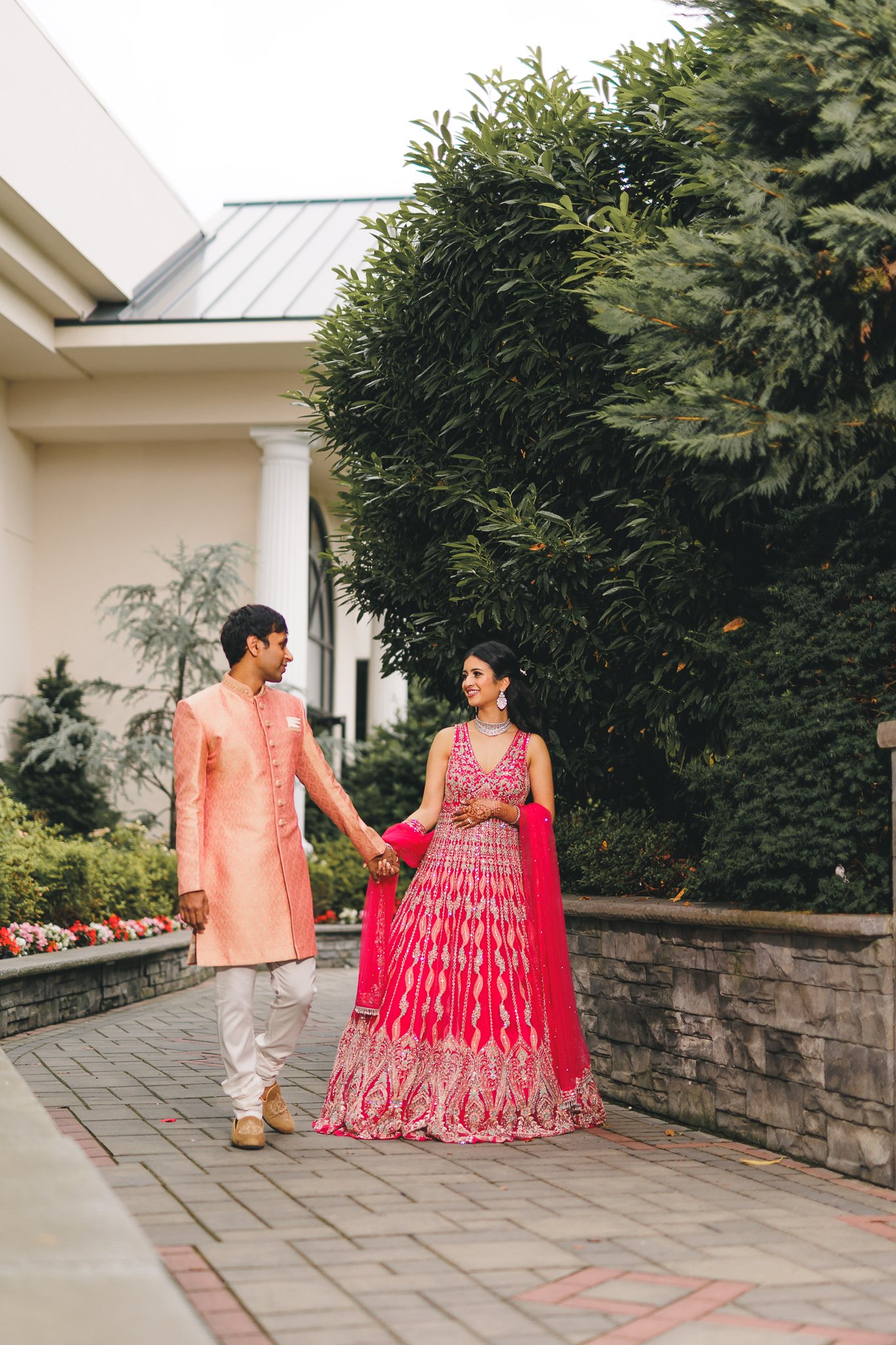 Reception photography of Indian couple at Lucien's Manor in Berlin, NJ