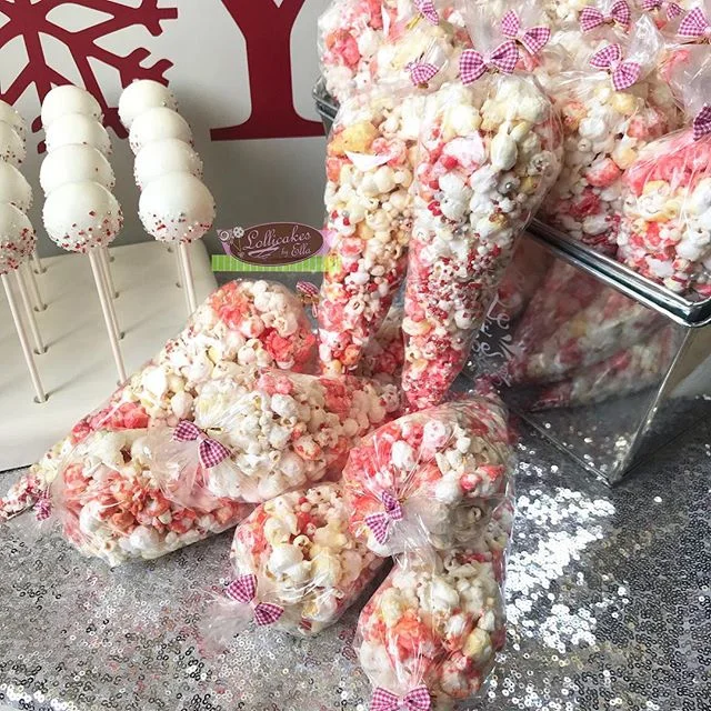 Crunchy Popcorn as giveaways for this weekends wedding, Popcorn tutorial purchased from @berrysweetstudio