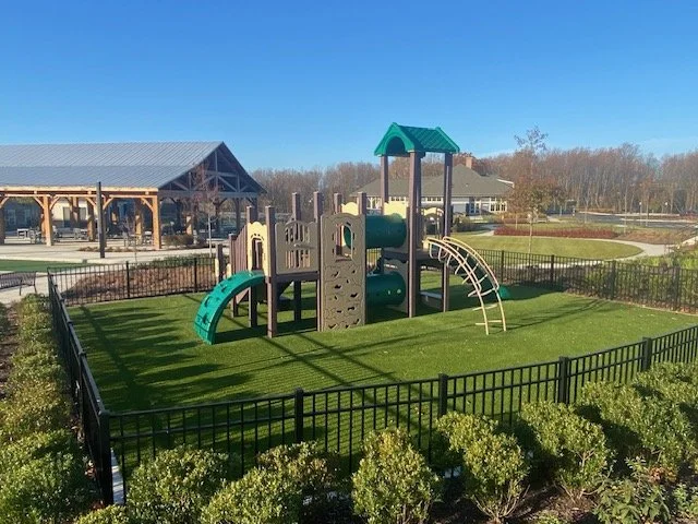 Woodland Park Playground: Turf &amp; Recycled Playground Structure