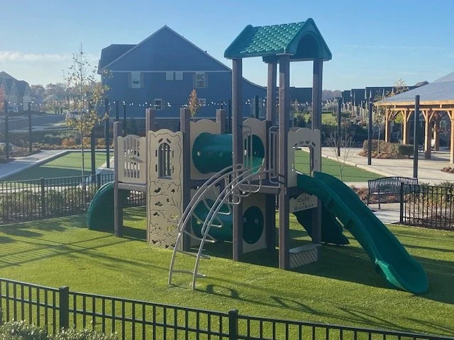 Woodland Park Playground: Turf &amp; Recycled Playground Structure
