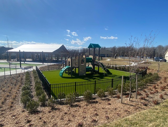 Woodland Park Playground: Turf &amp; Recycled Playground Structure