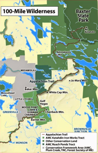 Maine’s 100-Mile Wilderness MAP AND TRAIL