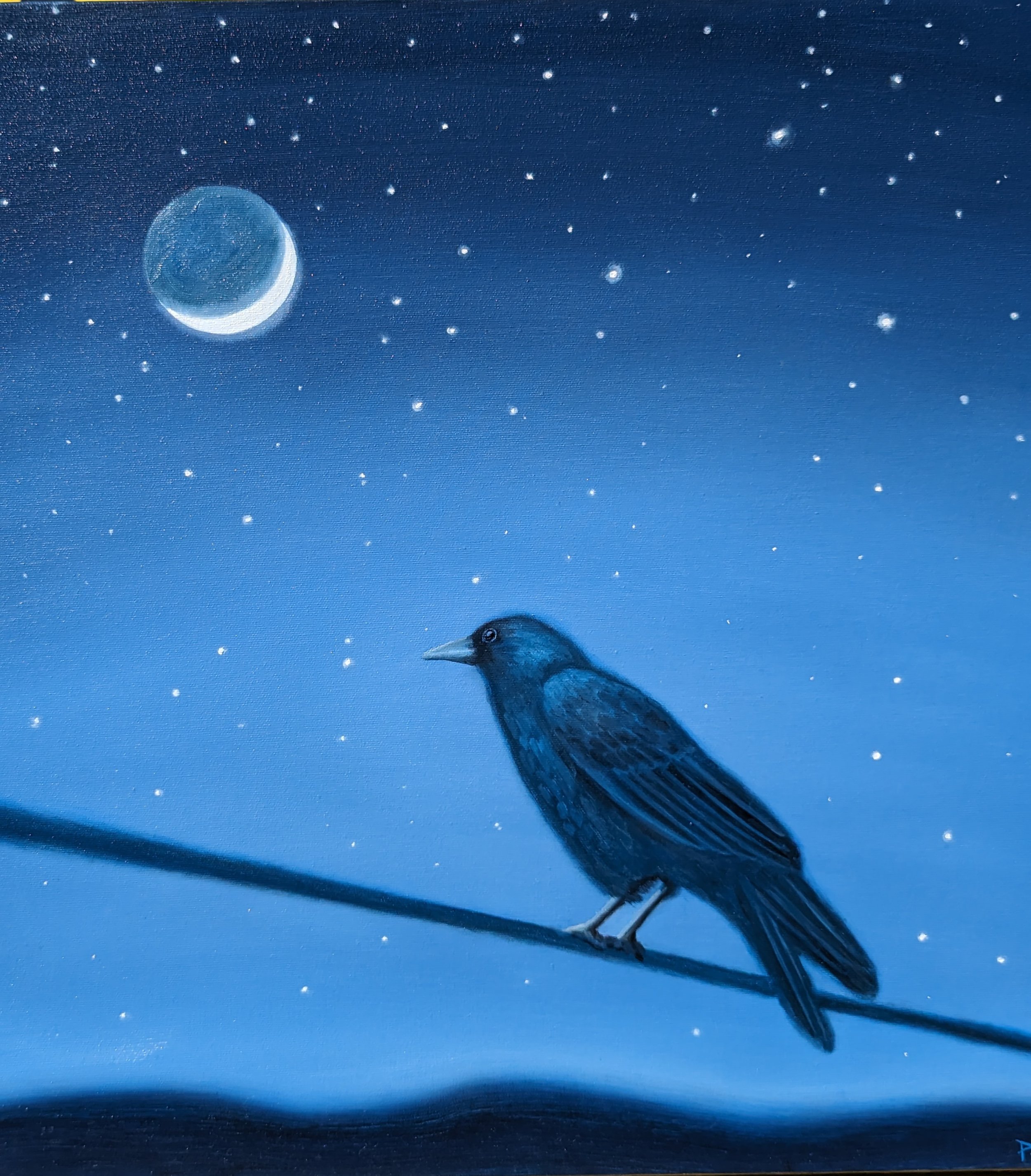 Crow With Moon