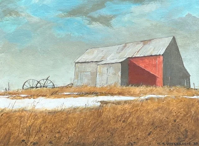 Hay Rake and Barn, *Sold