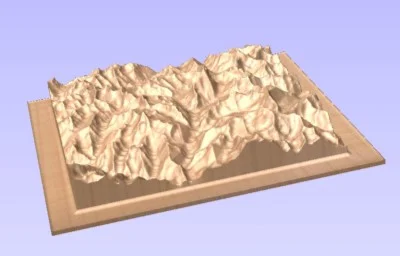 The final model in Vectric Cut3D, ready to be sent to the CNC router for carving.