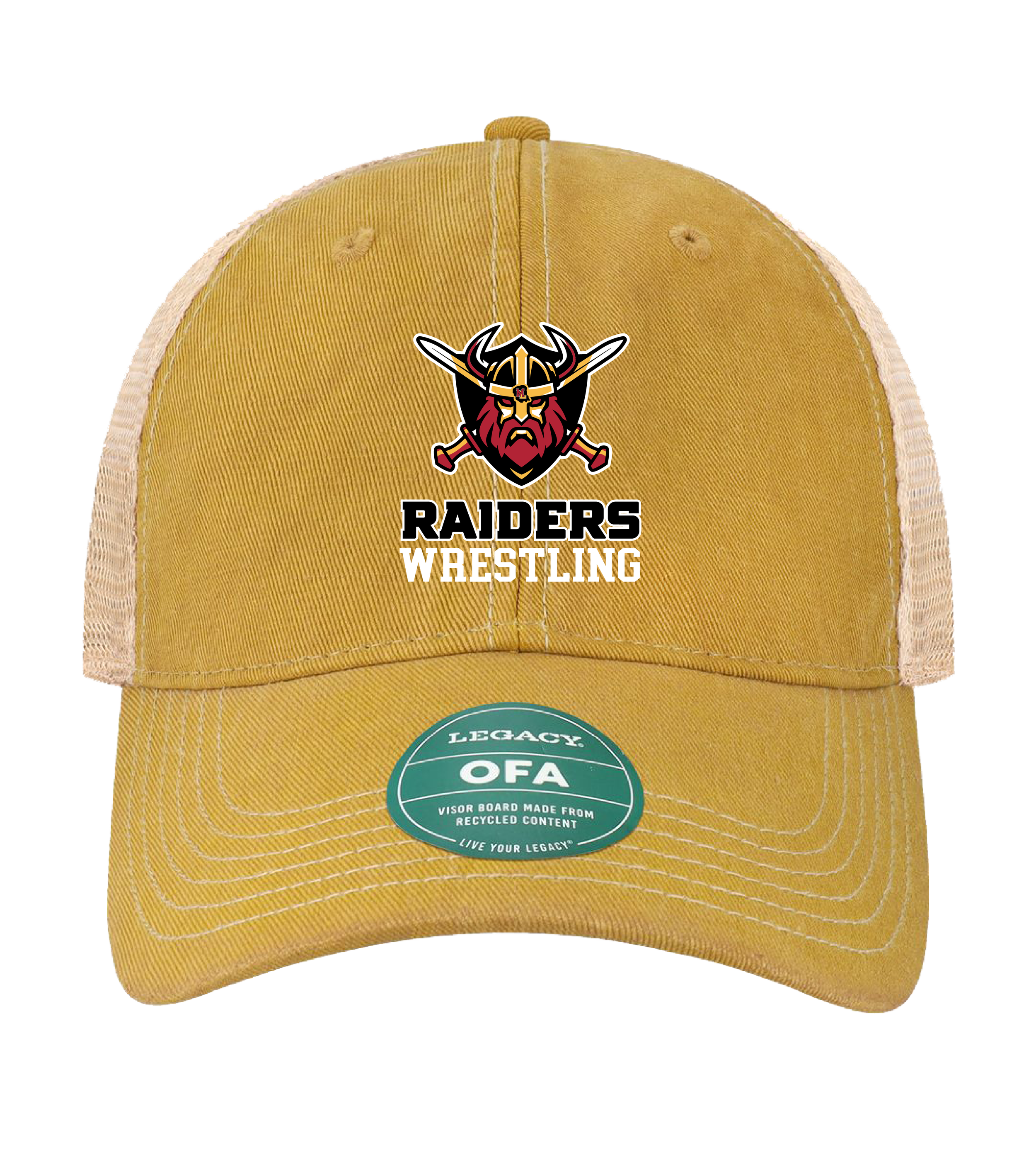 2025_12 MilleLacsRaiders_Wrestling_Vertical Stacked Shield EMB_OFA_Yellow-Khaki.png
