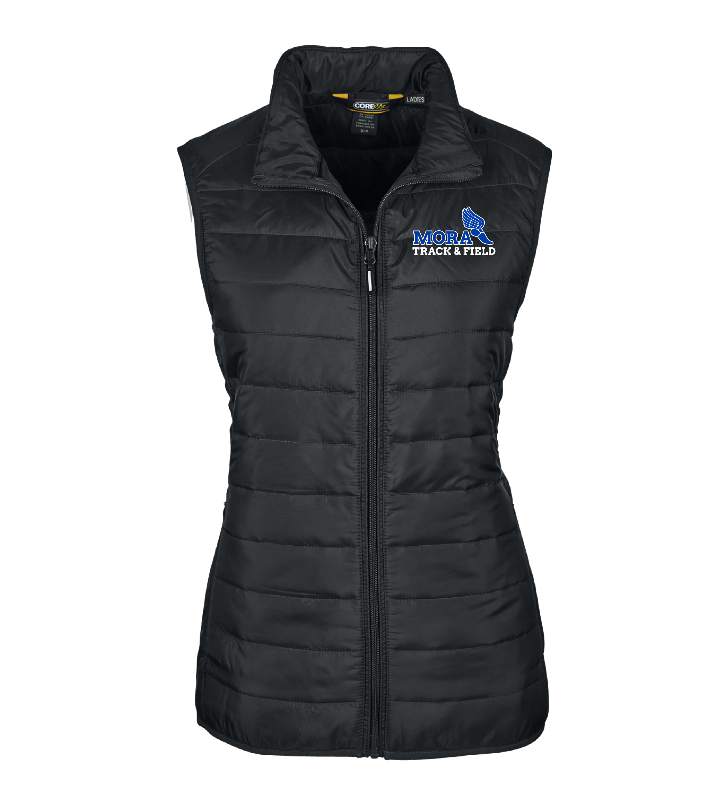 Mora Track & Field Shoe Embroidery // Women's Prevail Packable Puffer Vest