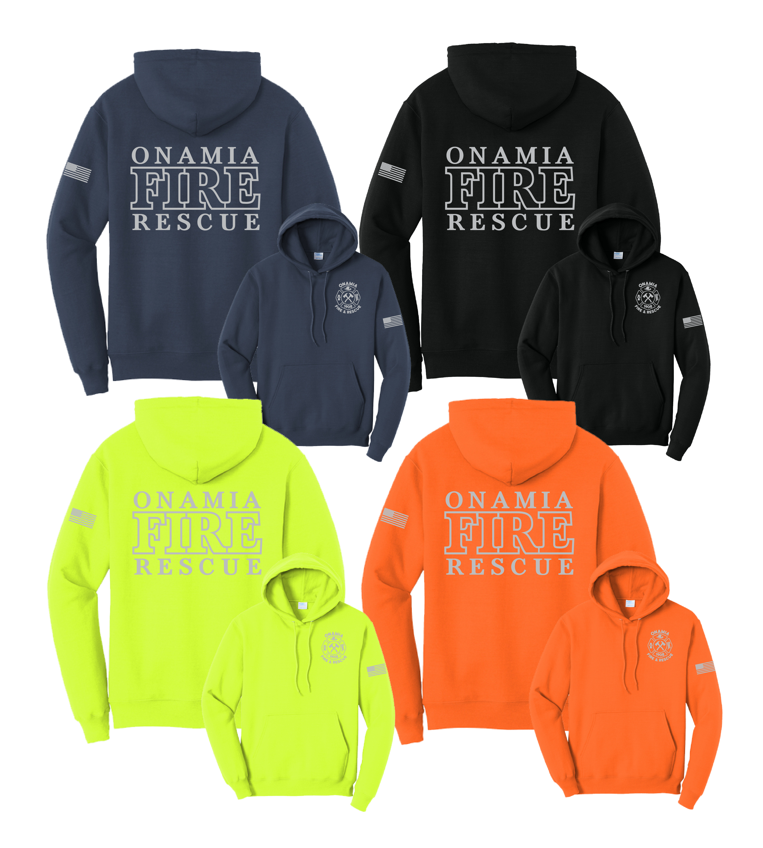 Onamia Fire & Rescue Reflective Maltese // Tall Core Fleece Pullover Hooded Sweatshirt