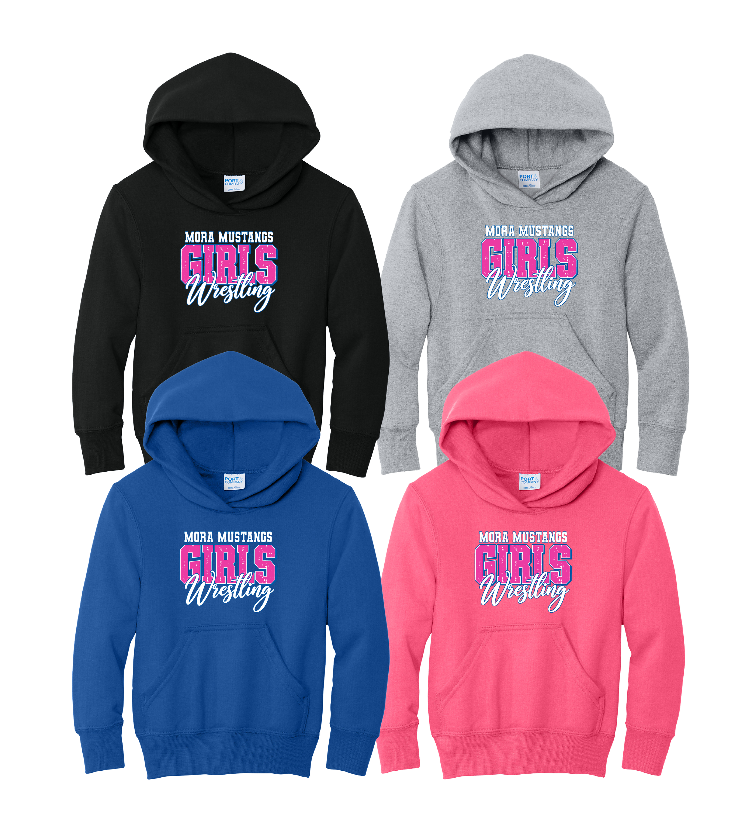 Mora Wrestling MM015 | Youth Core Fleece Pullover Hooded Sweatshirt