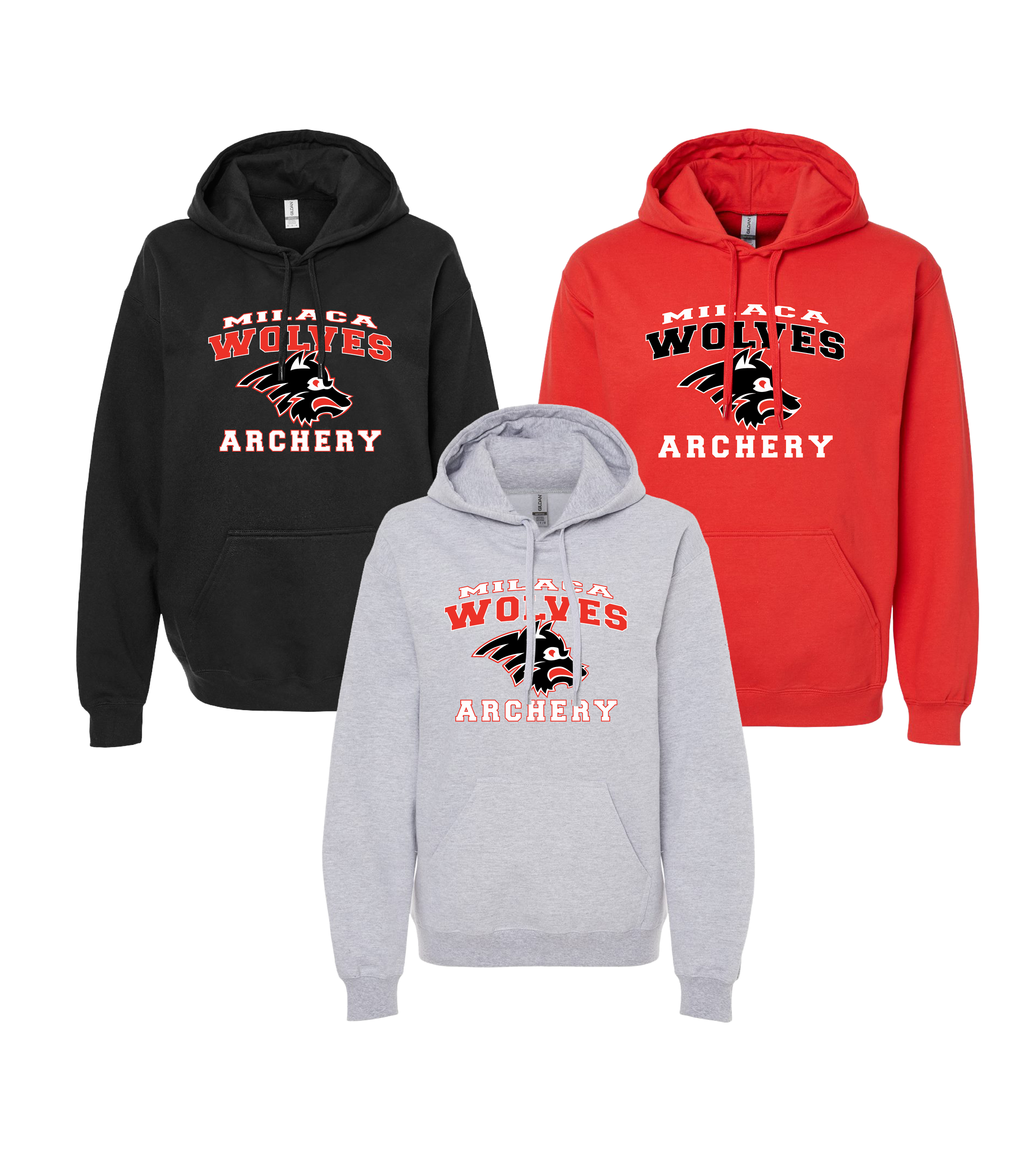 Milaca Archery Collegiate Wolf // Unisex Softstyle® Midweight Hooded Sweatshirt