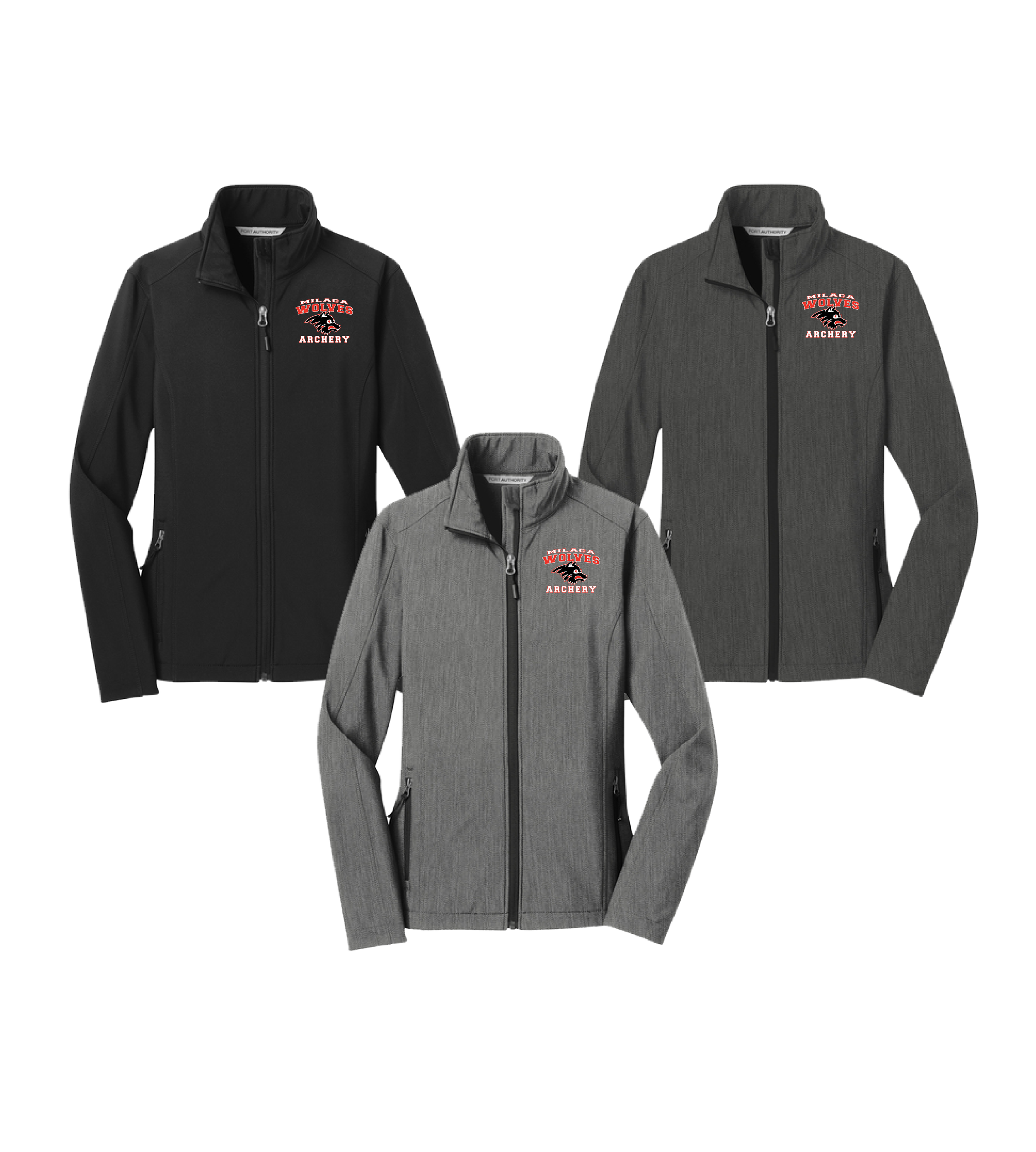 Milaca Archery Collegiate Wolf Embroidery // Women's Core Soft Shell Jacket