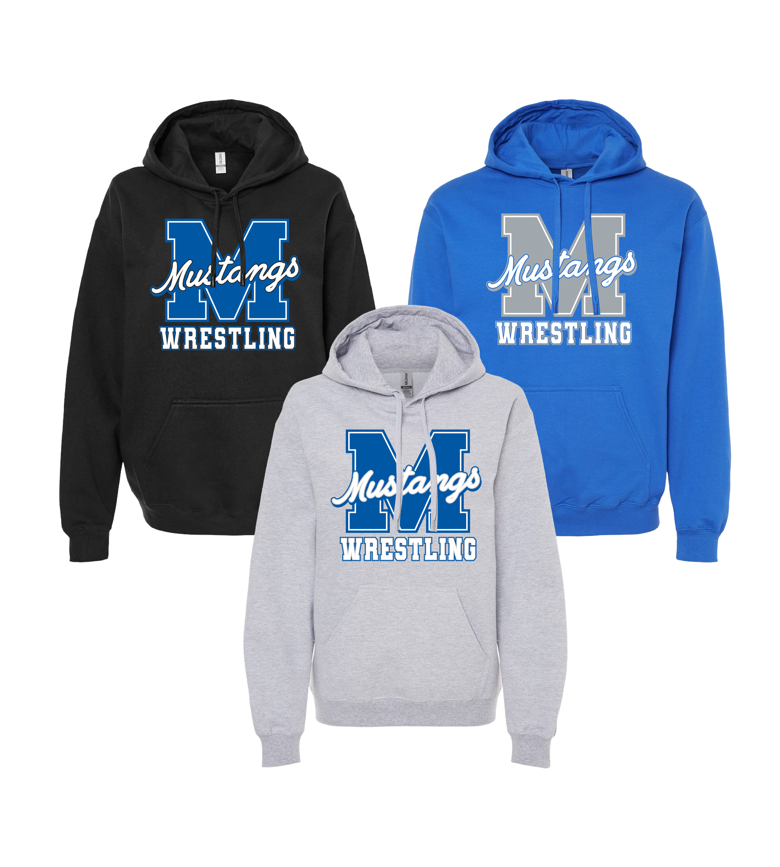 Mora School M Script // Unisex Softstyle® Midweight Hooded Sweatshirt