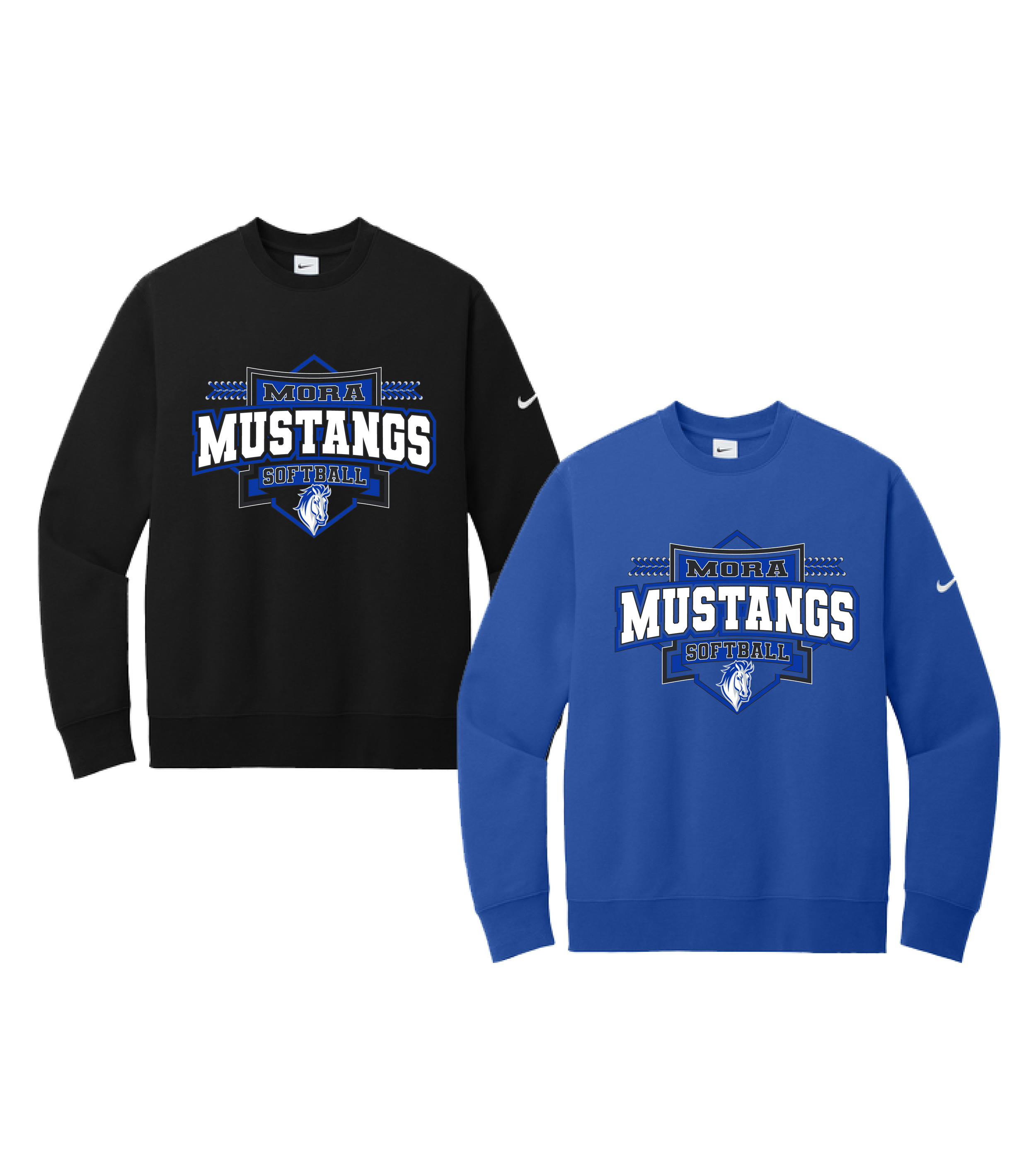 Mora Softball - Sharp // Nike Club Fleece Sleeve Swoosh Crew