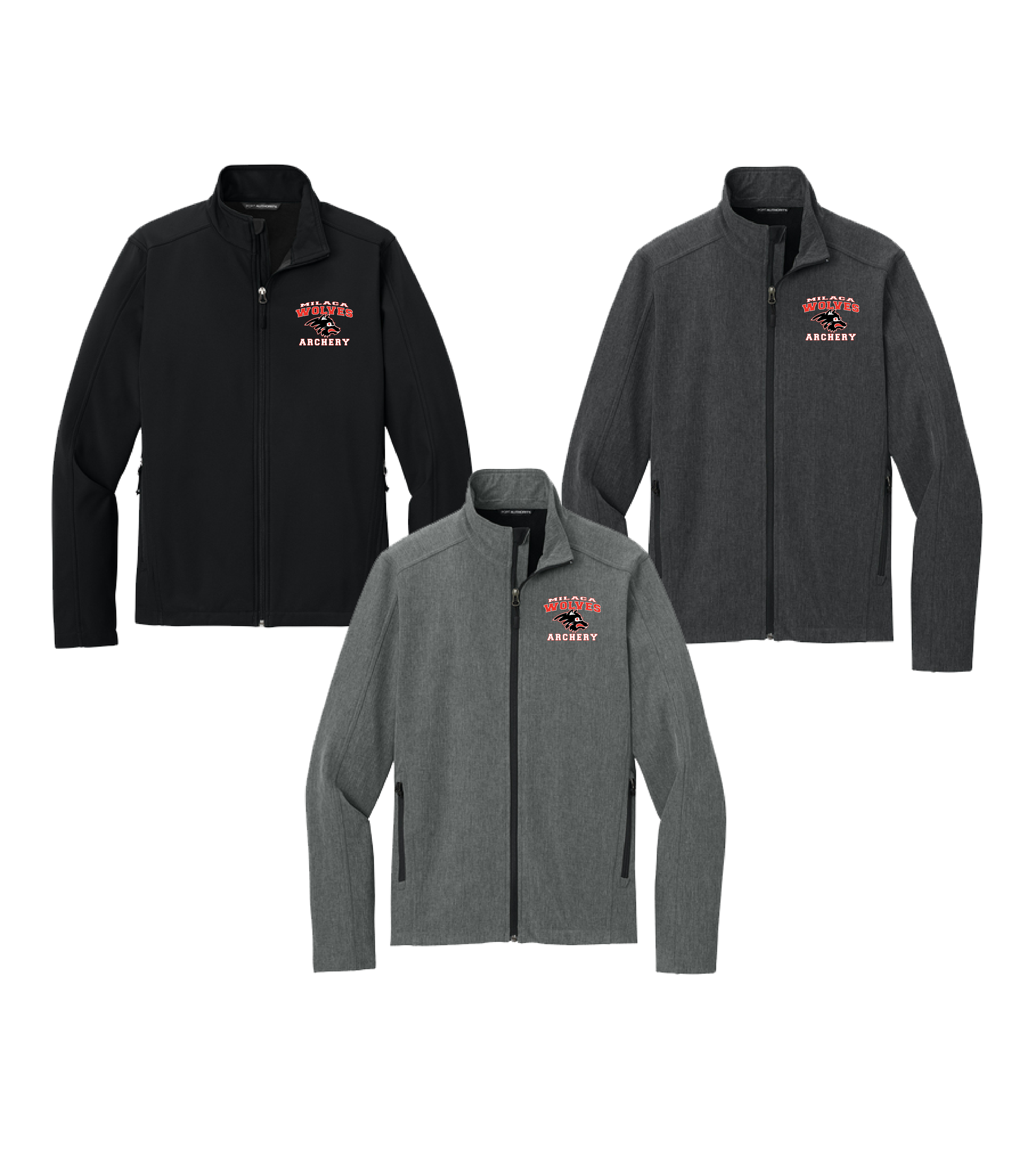 Milaca Archery Collegiate Wolf Embroidery // Core Soft Shell Jacket