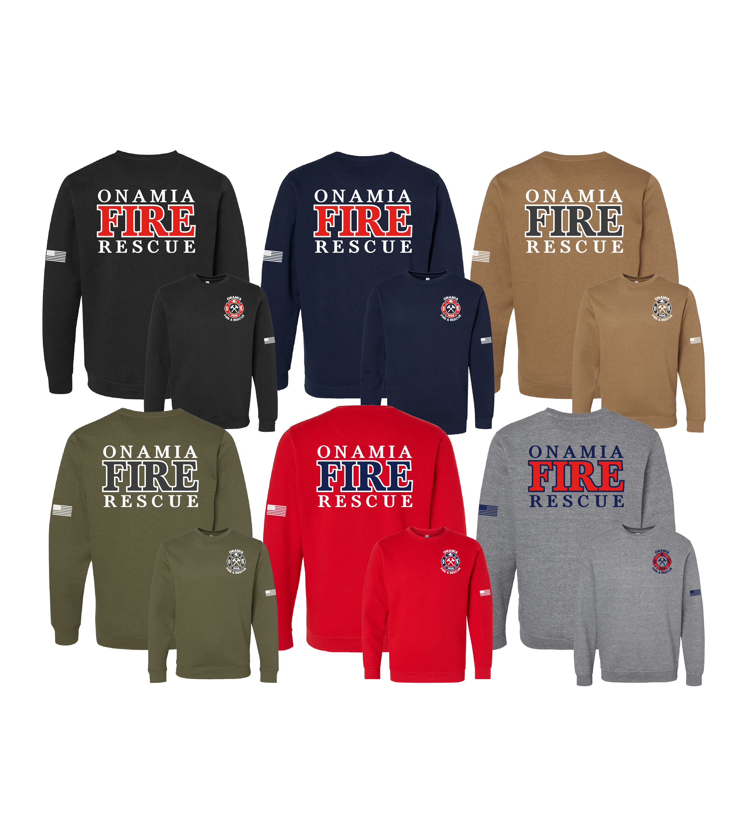 Onamia Fire & Rescue Logo LS // Unisex Elevated Fleece Crewneck Sweatshirt
