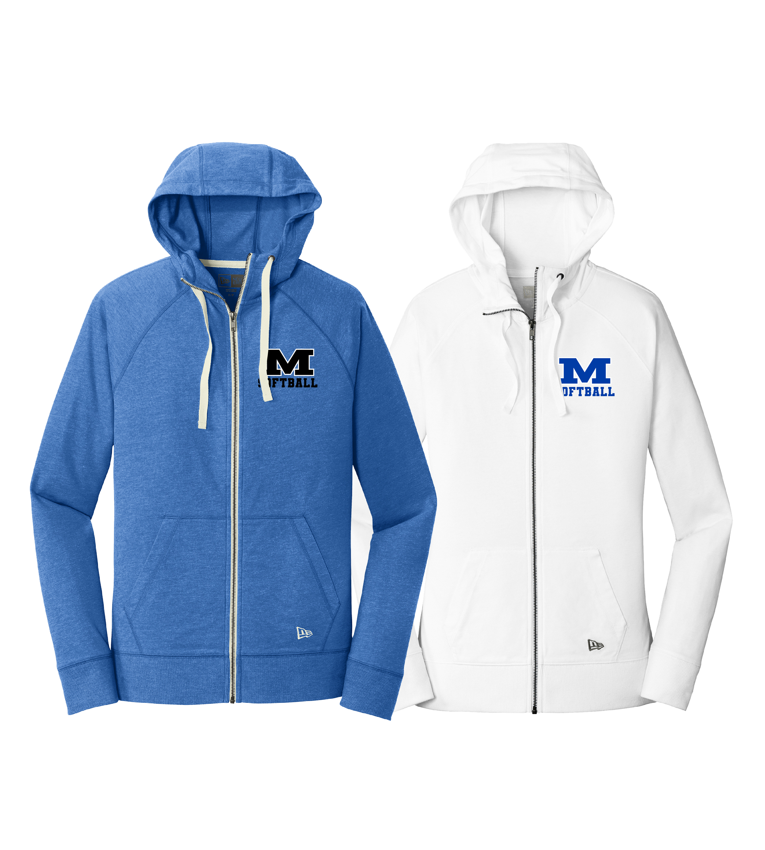 Mora Softball - M LC 2C Emb // Women's Sueded Cotton Blend Full-Zip Hoodie