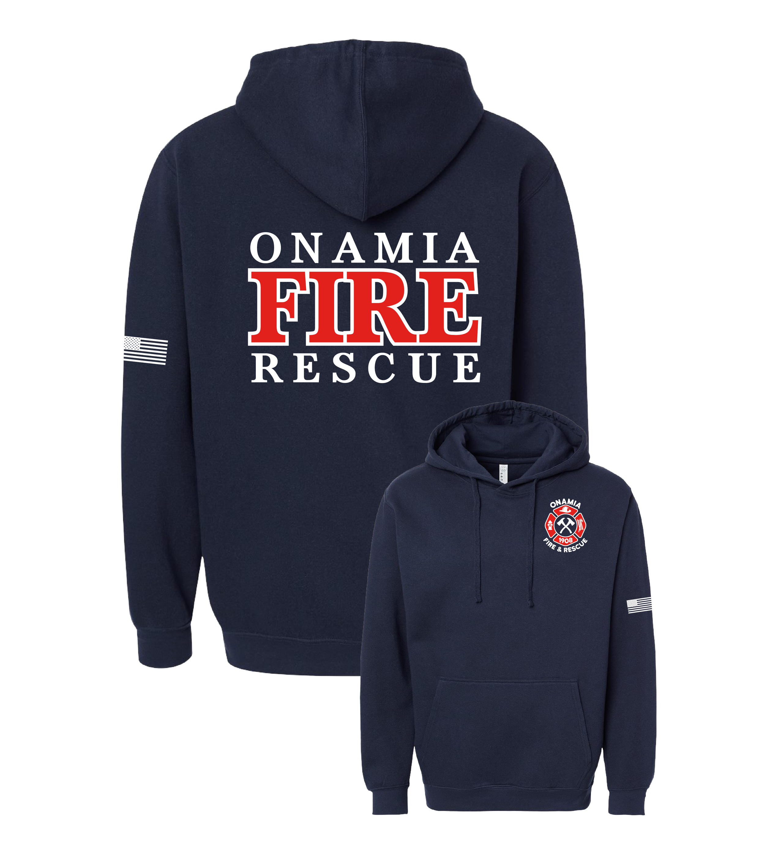 Onamia Fire & Rescue Logo LS // Unisex Elevated Fleece Hoodie ...