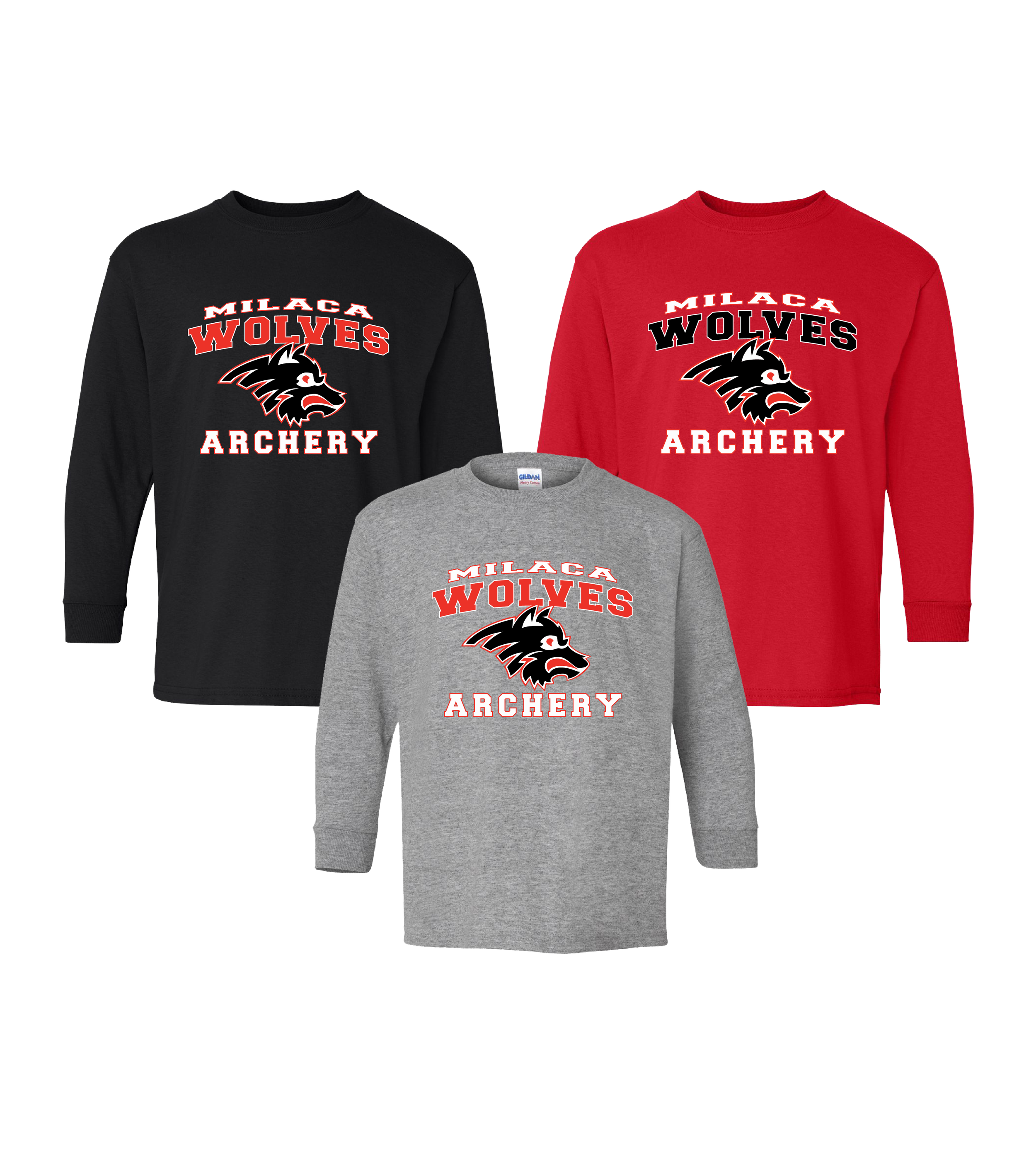 Milaca Archery Collegiate Wolf // Youth Heavy Cotton™ Long Sleeve T-Shirt