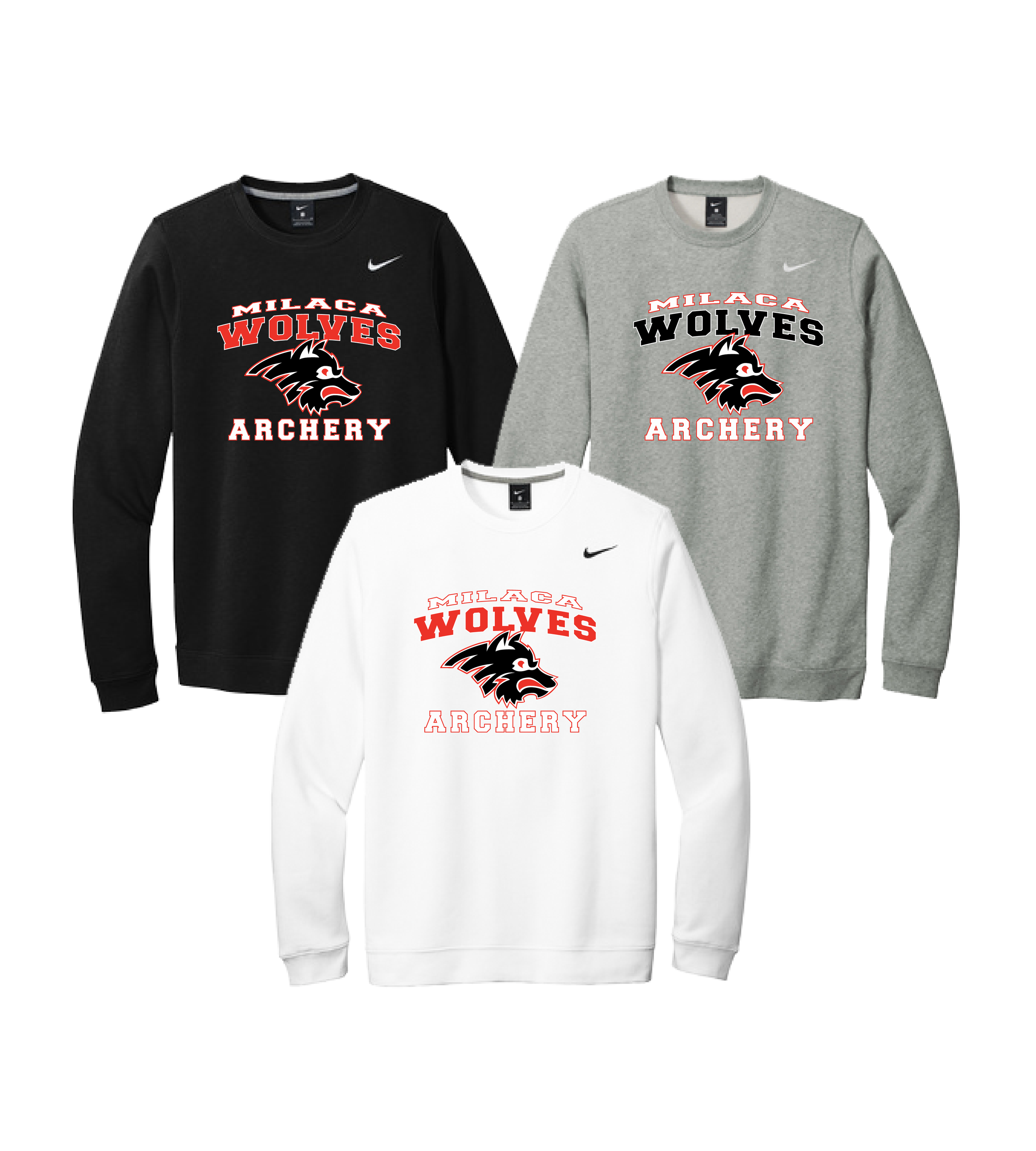 Milaca Archery Collegiate Wolf // Nike Club Fleece Crew