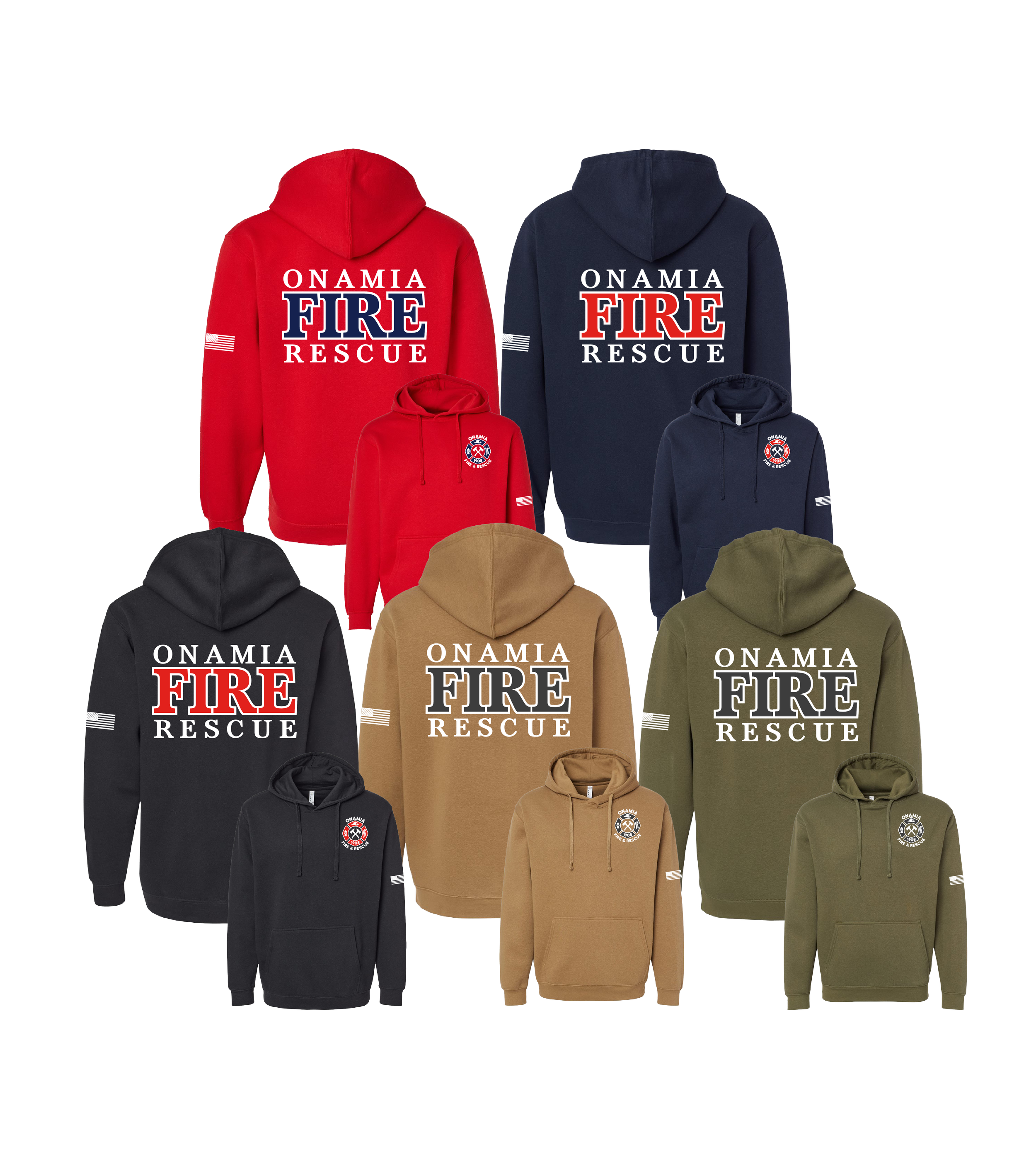 Onamia Fire & Rescue Logo LS // Unisex Elevated Fleece Hoodie Sweatshirt