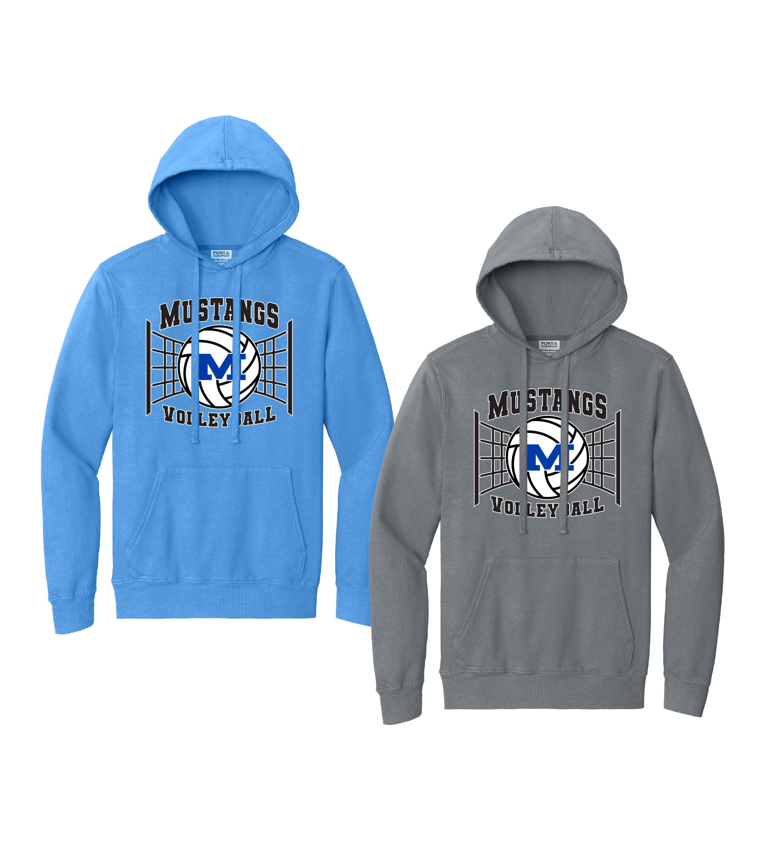 Mora Volleyball - Center Net // Beach Wash® Garment-Dyed Pullover Hooded Sweatshirt