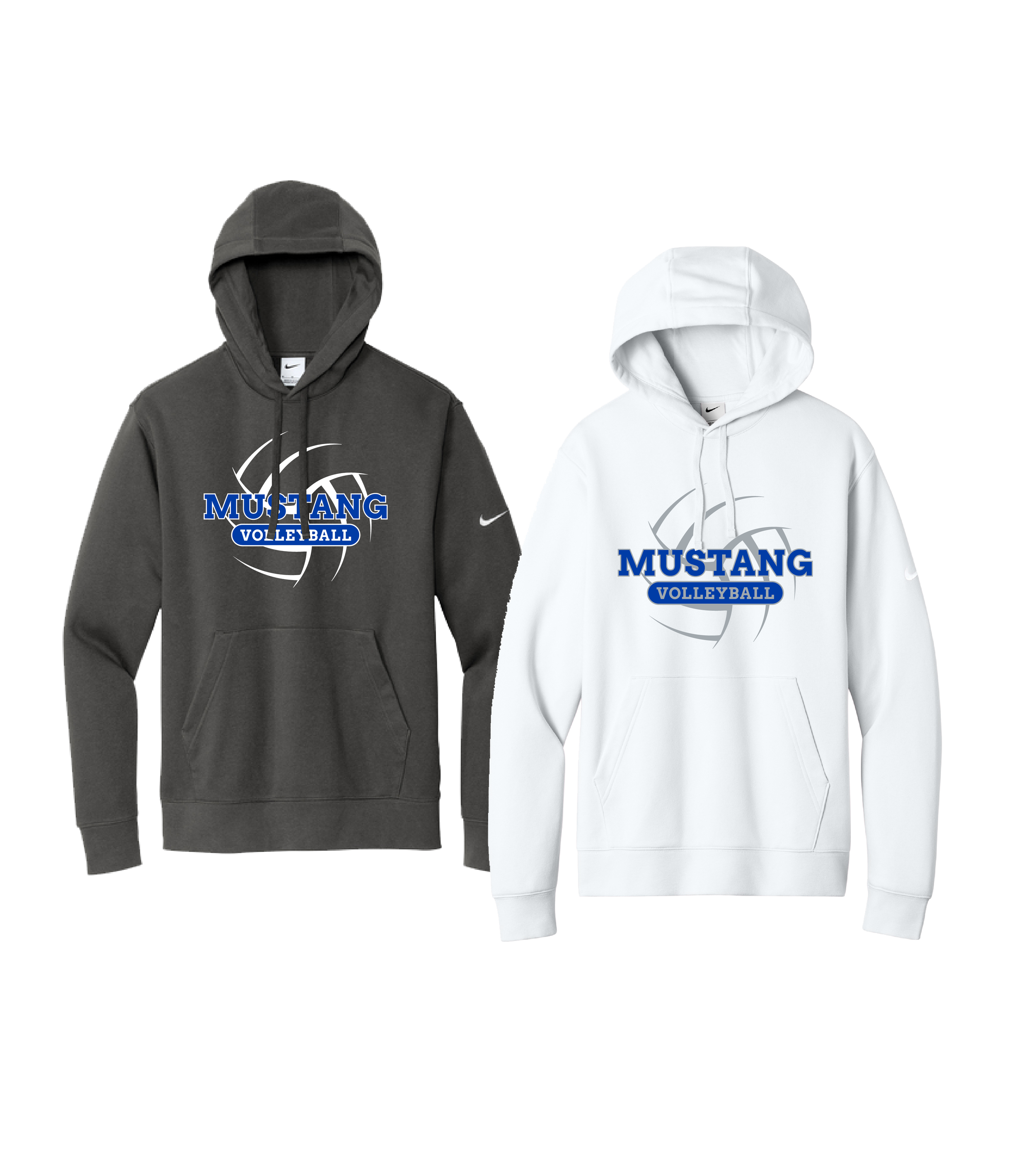Mora Volleyball - Icon Text // Nike Club Fleece Sleeve Swoosh Pullover Hoodie