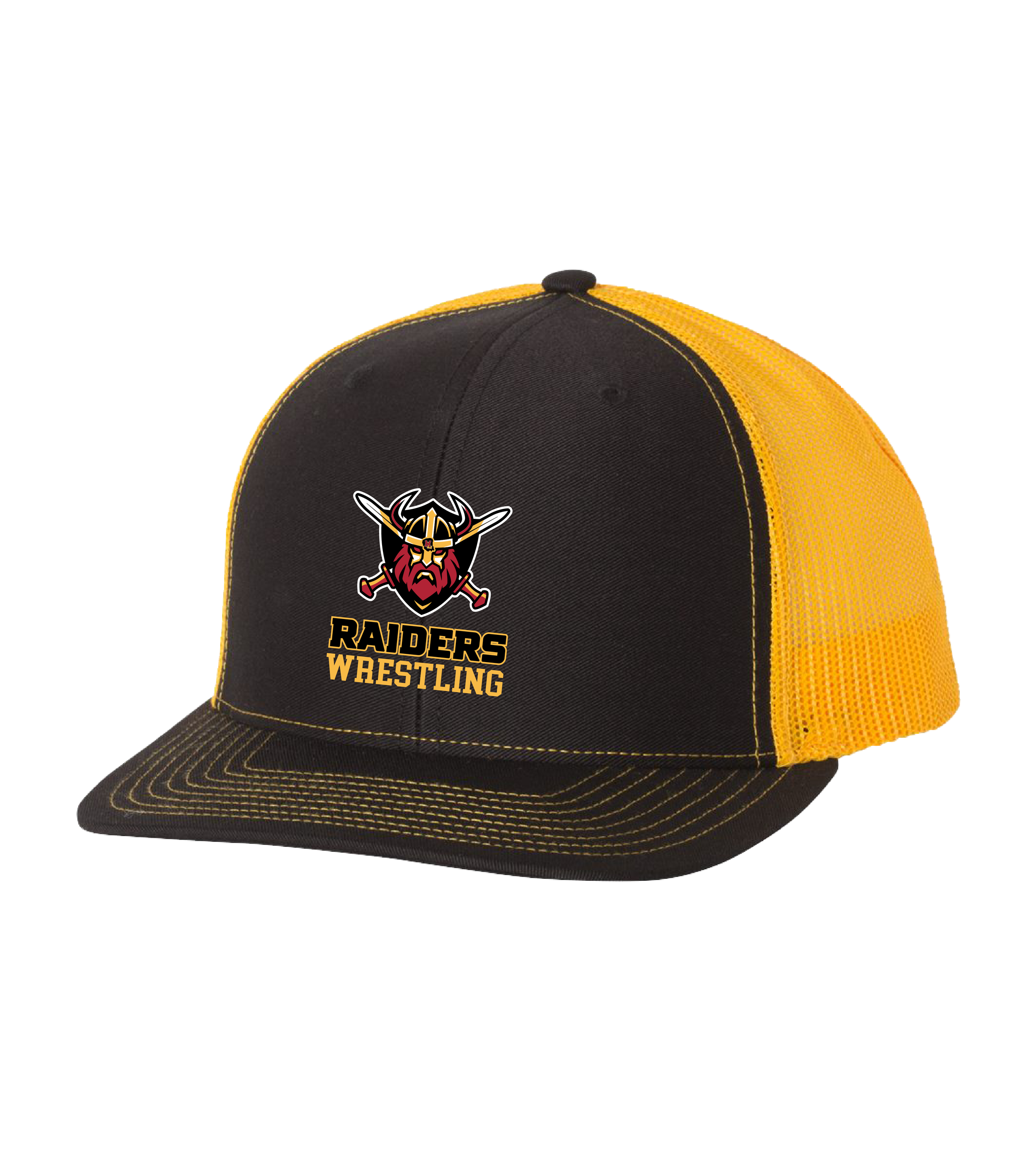 2025_12 MilleLacsRaiders_Wrestling_Vertical Stacked Shield EMB_112_Black-Gold.png