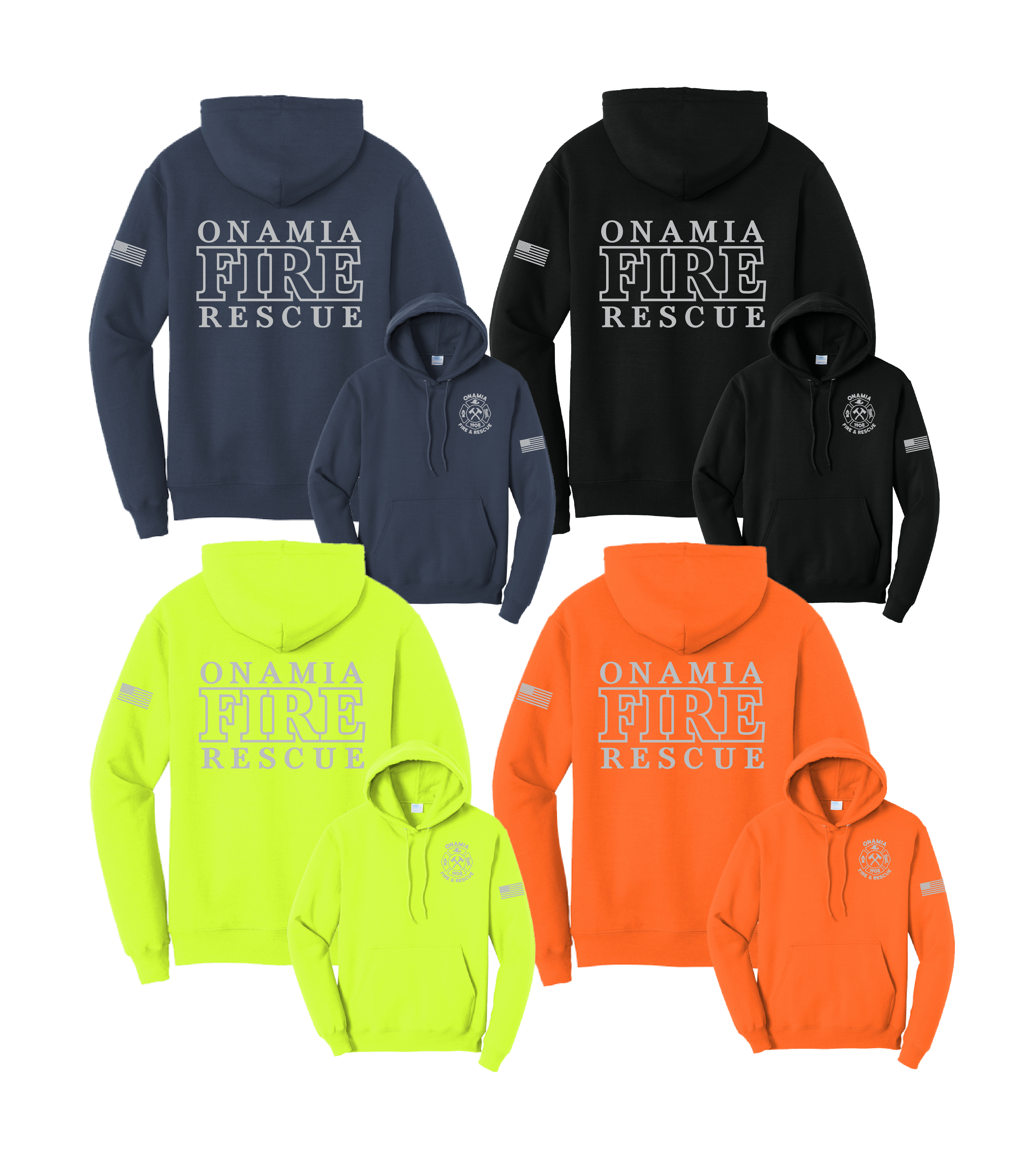Onamia Fire & Rescue Reflective Maltese // Core Fleece Pullover Hooded Sweatshirt