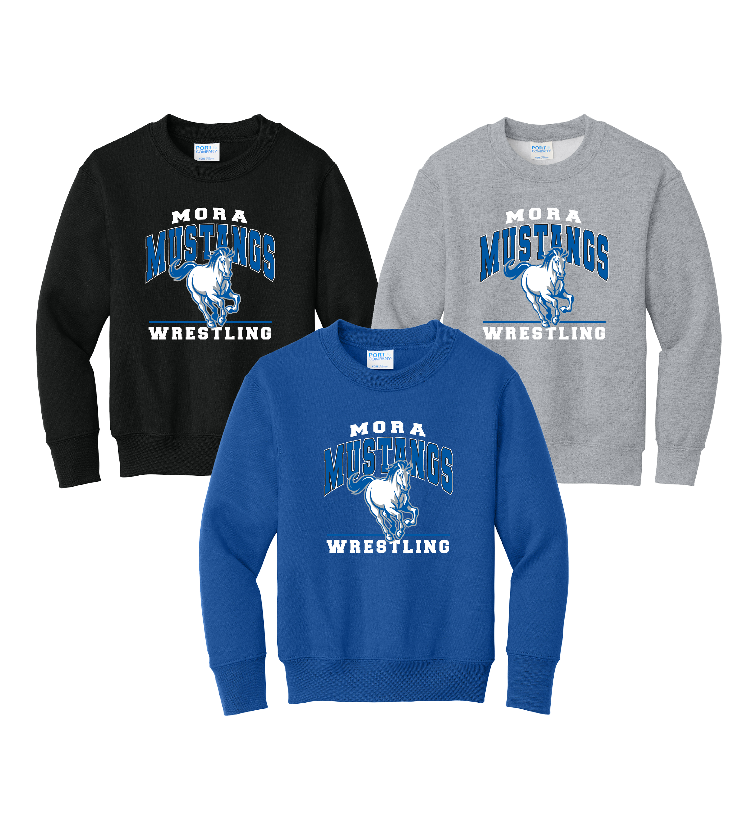 Mora Wrestling MM017 | Youth Core Fleece Crewneck Sweatshirt