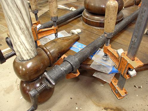 Fig. 5 | During Treatment. Repairing the base. Photo by RSW, Fallon & Wilkinson, LLC.