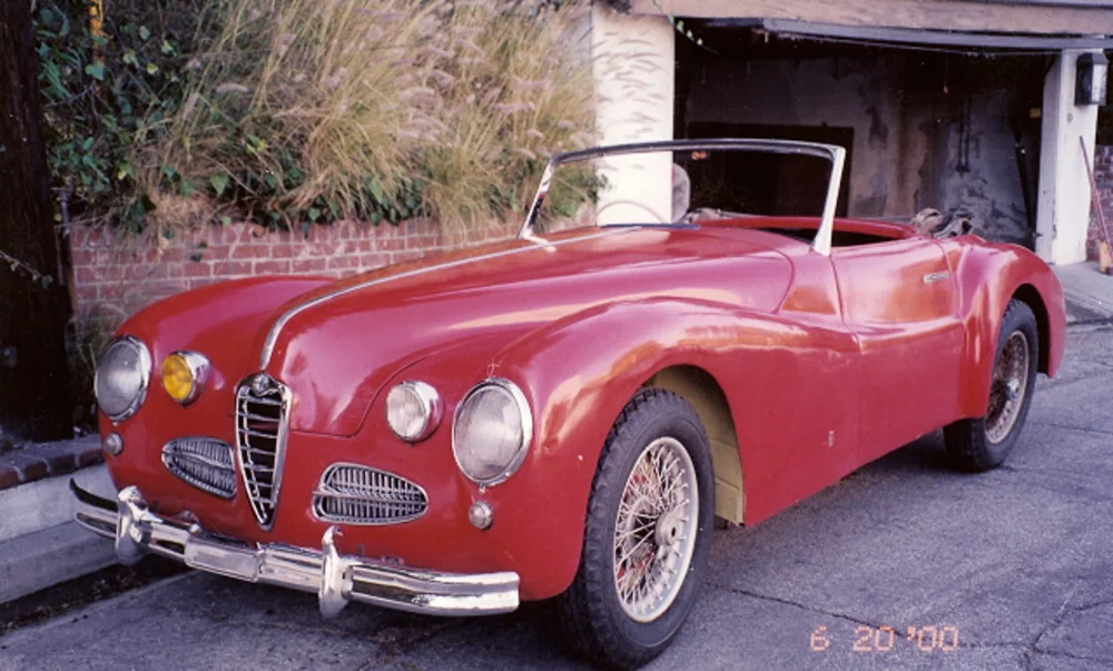 Photo: 1943 Alfa Romeo 6C 2500 Super Sport Cabriolet in California in 2000 with the later type 1900 grille and extra headlights added in 1953. Photo courtesy of David Cooper. 