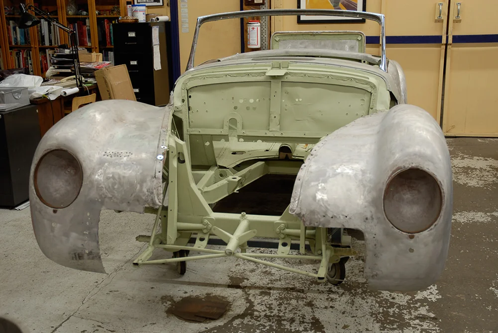 Photo: 1943 Alfa Romeo 6C 2500 arrives at Cooper Technica in Chicago. Photo courtesy of David Cooper.